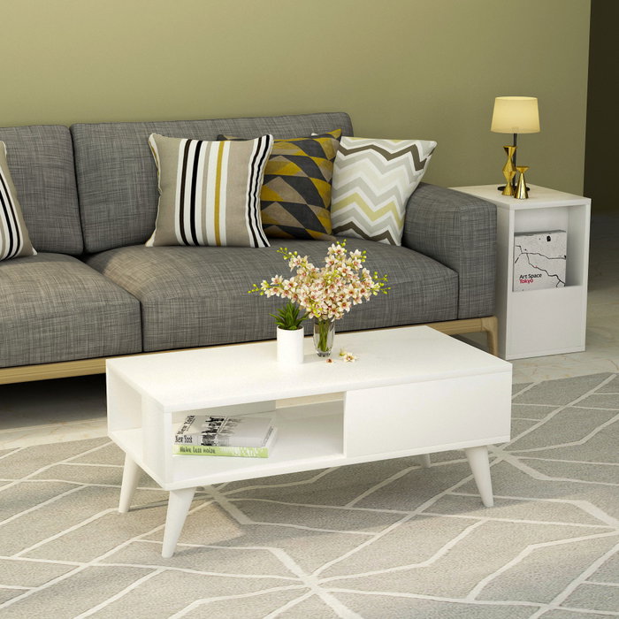 Hanah Home Seul - Mesa de centro blanca
